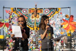 Youth activists for The Butterfly Effect speaking at a DC rally.