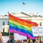 Trans and LGBTQ rights protesters in Washington, DC.