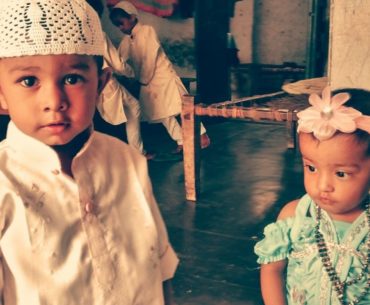 Muslim children during Ramadan celebration.