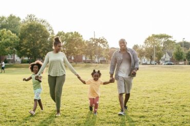 Family enjoying time outdoors.