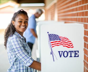 Young person votiing