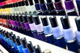 rows of nail polish bottles