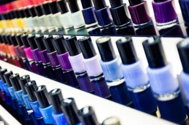 rows of nail polish bottles