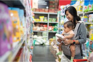 Mom and baby shopping