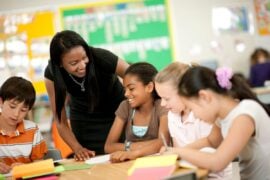 Teacher with students in the classroom