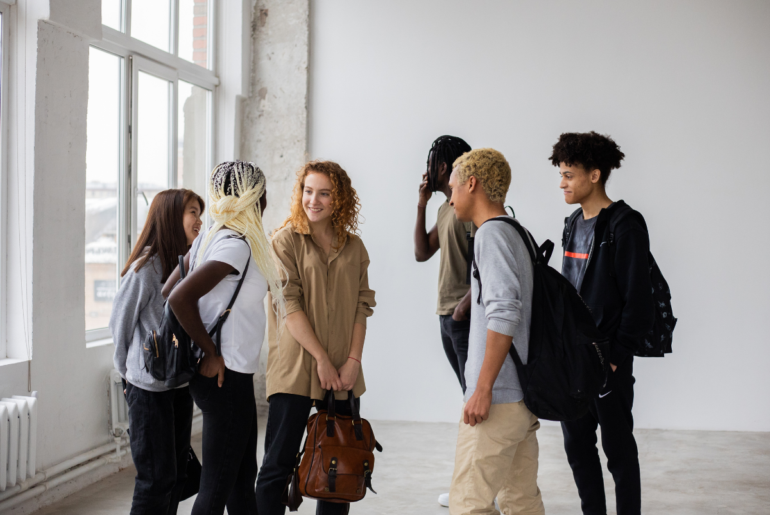 Group of teens hanging out