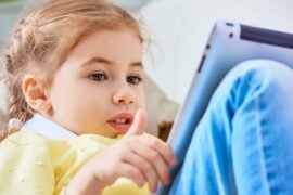 Child using a tablet