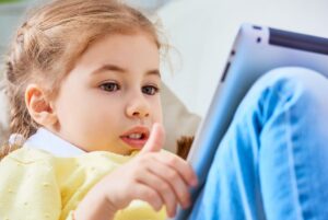 Child using a tablet