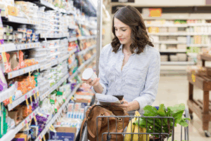 Woman shopping for groceries