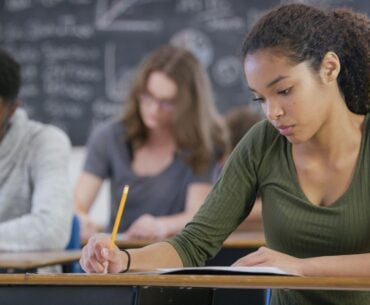 High school students taking a test