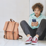 Teen boy on smartphone