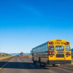 School bus on rural highway