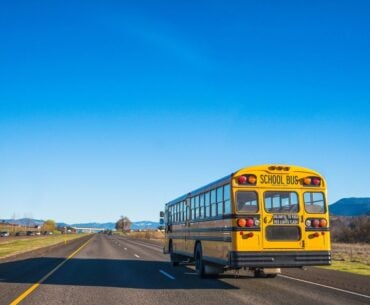School bus on rural highway