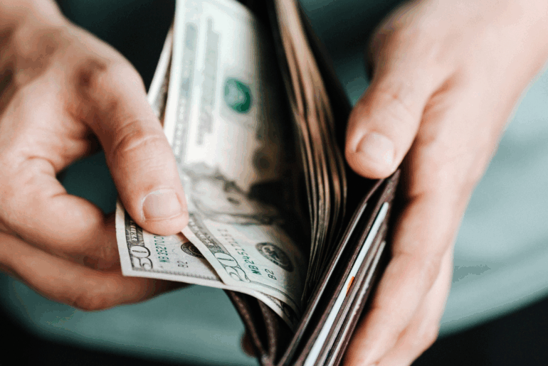 Money in an open wallet