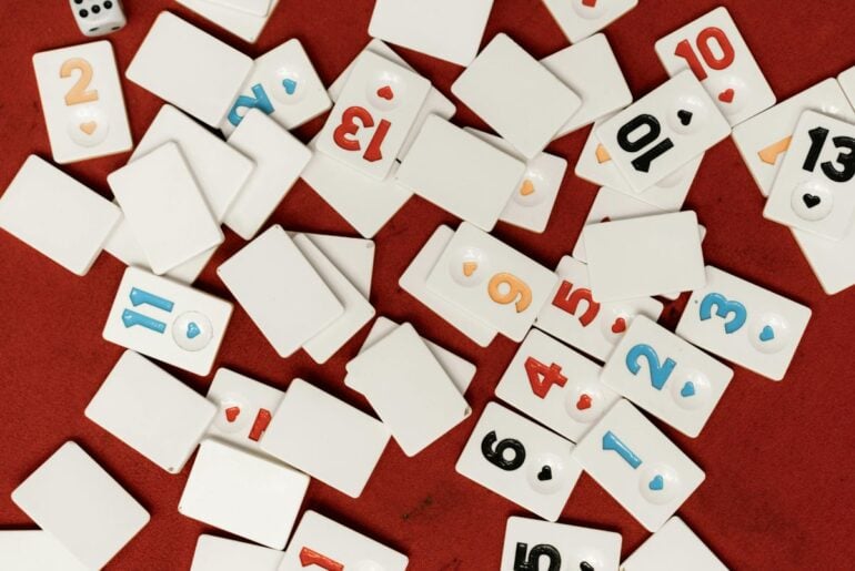 Number tiles from a game