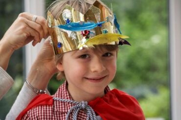 Boy dressed up as a king