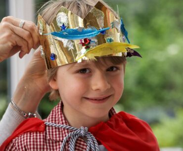 Boy dressed up as a king