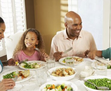 Family eating dinner together