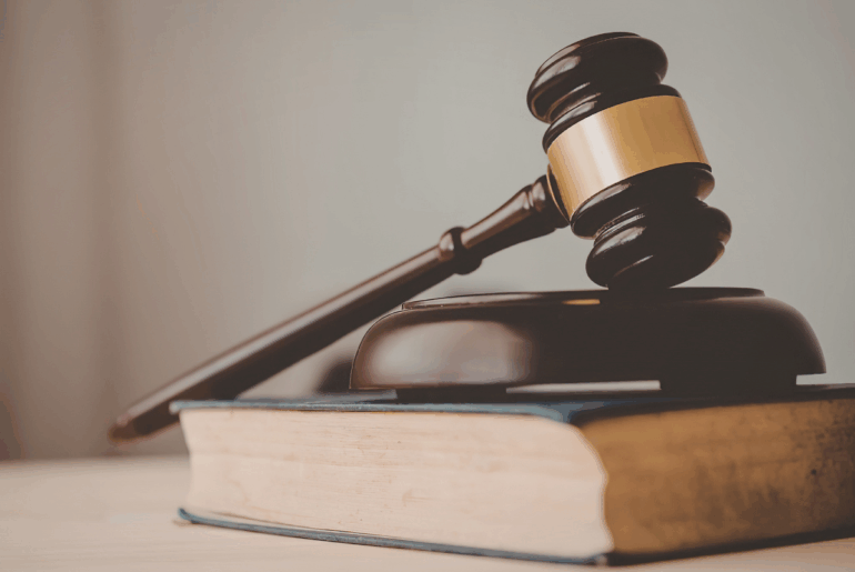 Judge's gavel and law book