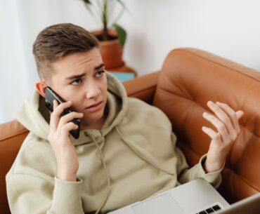 Upset teen calling a mental health hotline