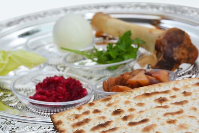 A simple script for explaining Passover to kids Passover seder plate with matzoh