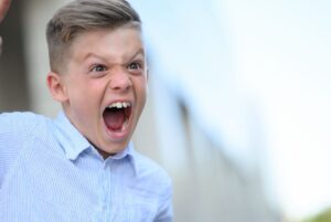 Angry kid shouting