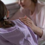 Parent talking to tween