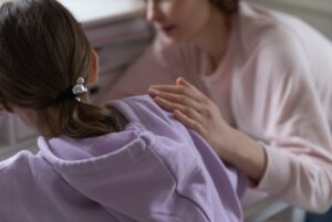 Parent talking to tween