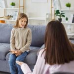 Kid talking to counselor