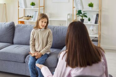Kid talking to counselor