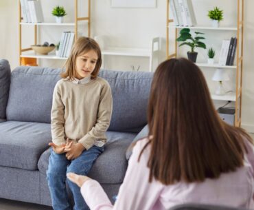 Kid talking to counselor