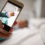 Taking photo of baby with smartphone