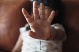 Toddler saying stop